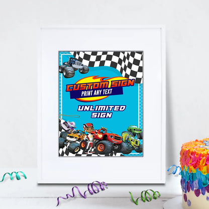 Blaze The Monster Machines Birthday Decorations, Monster Machines Races Party Supplies, Blaze vs Crusher Themed, Boy Birthay Themes Digital Template, Editable Blaze The Monster Machines Image SVG PNG