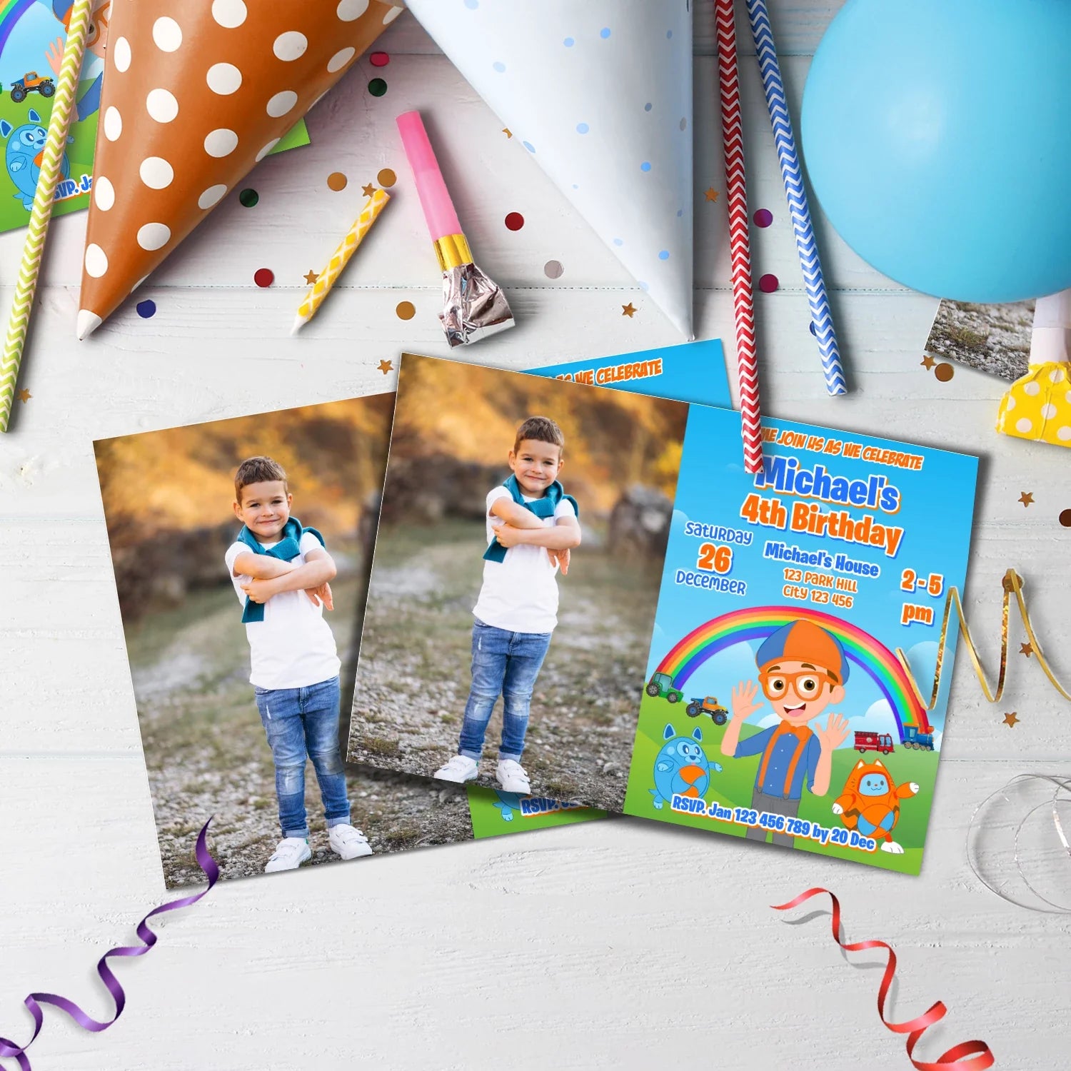 Educational theme Birthday Decorations, Blippi Party Supplies, Blippi Themed, TV Series Digital Template, Editable Blippi Image SVG PNG