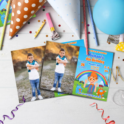 Educational theme Birthday Decorations, Blippi Party Supplies, Blippi Themed, TV Series Digital Template, Editable Blippi Image SVG PNG