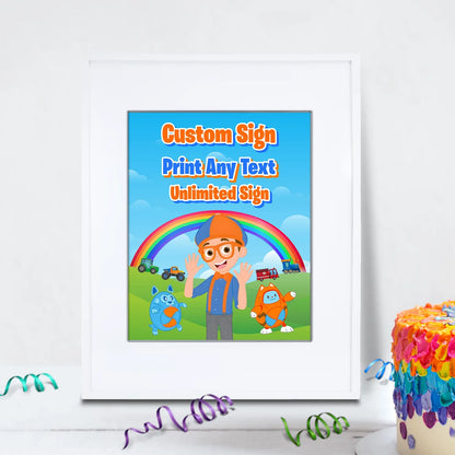 Educational theme Birthday Decorations, Blippi Party Supplies, Blippi Themed, TV Series Digital Template, Editable Blippi Image SVG PNG