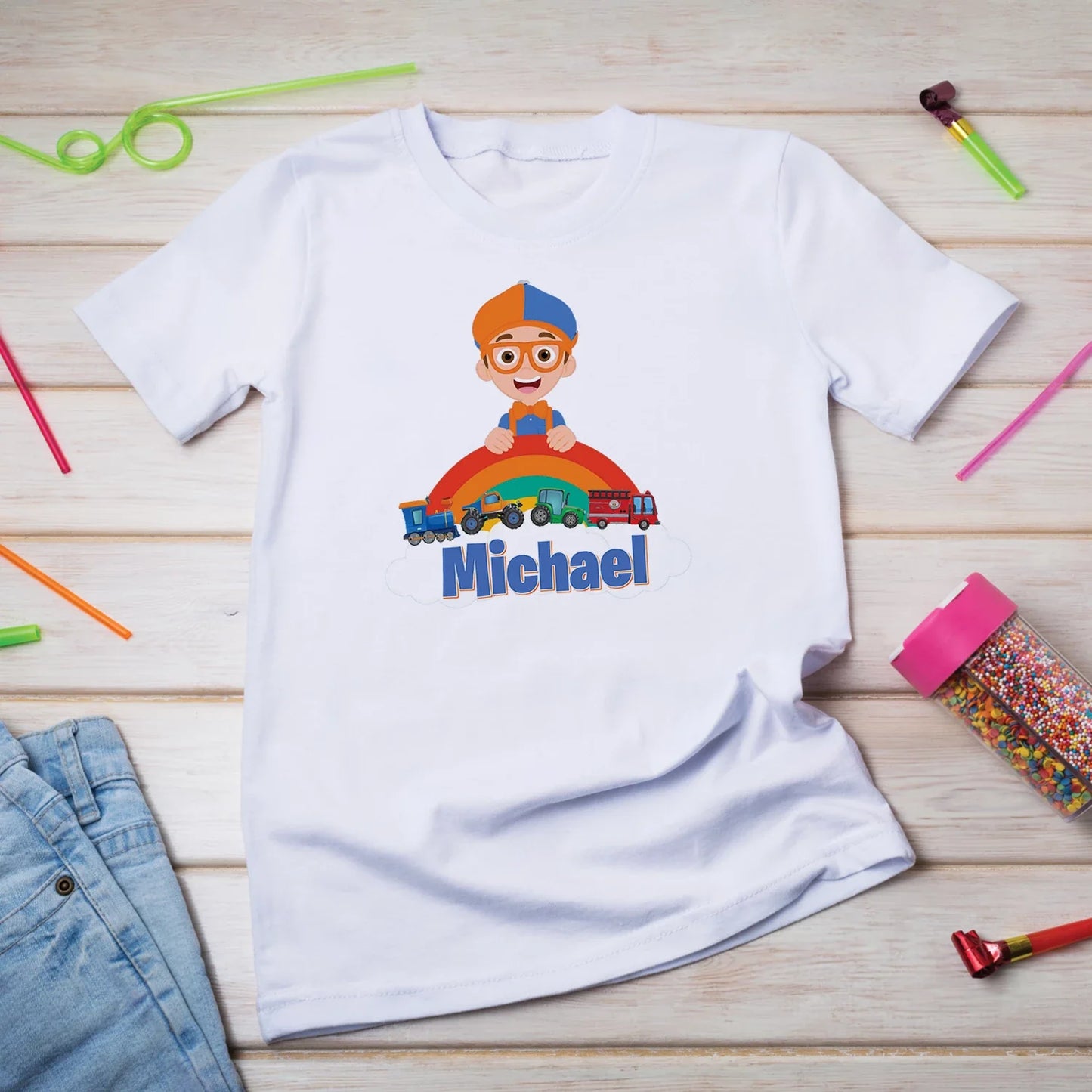 Educational theme Birthday Decorations, Blippi Party Supplies, Blippi Themed, TV Series Digital Template, Editable Blippi Image SVG PNG
