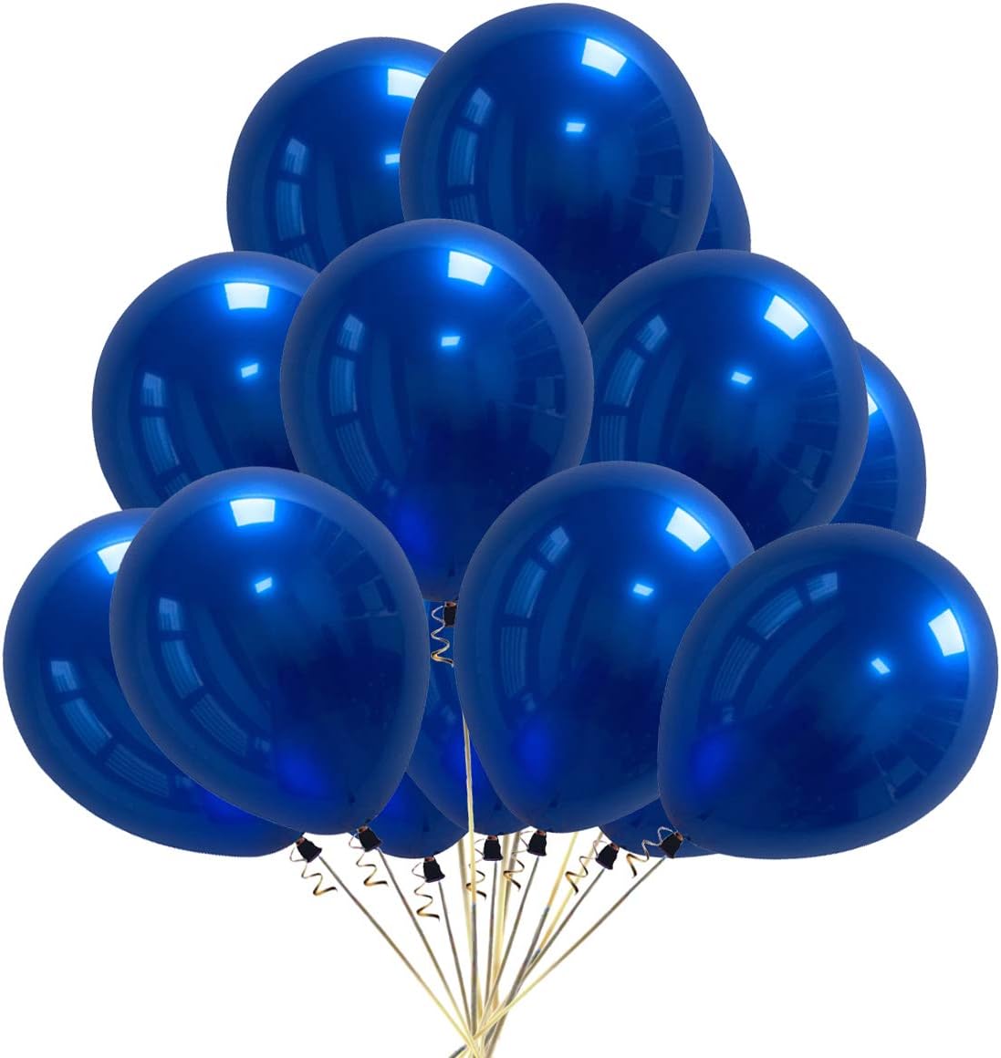 Blue Black 8 pcs double layers latex balloons