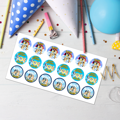 Bluey Personalized Cupcakes Toppers : The Perfect Addition to Any Birthday Bash