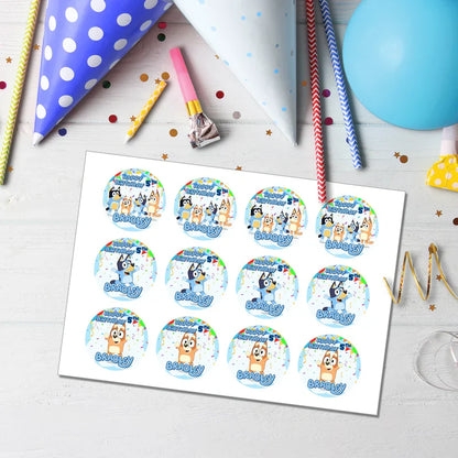 Bluey Personalized Cupcakes Toppers