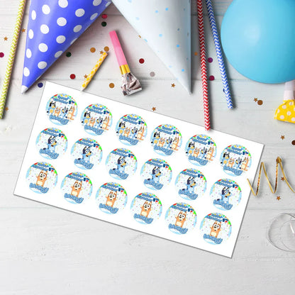 Bluey Personalized Cupcakes Toppers