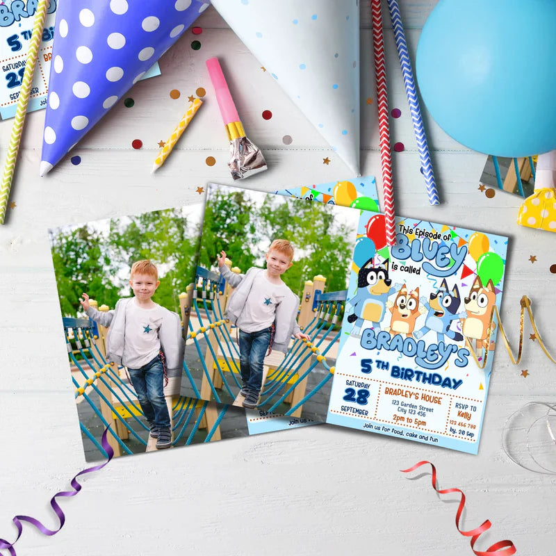 Bluey Birthday Decorations, Bluey and Bingo Party Supplies, Bluey Themed, Bluey Digital Template, Editable Bluey Image SVG PNG