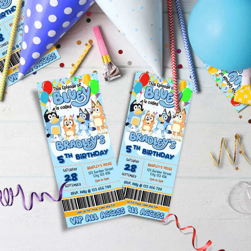 Bluey Birthday Decorations, Bluey and Bingo Party Supplies, Bluey Themed, Bluey Digital Template, Editable Bluey Image SVG PNG