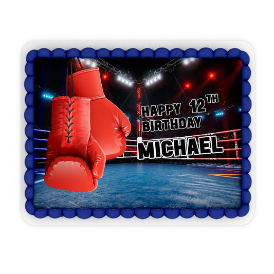 Rectangle Edible Sheet Cake Images with Boxing Design