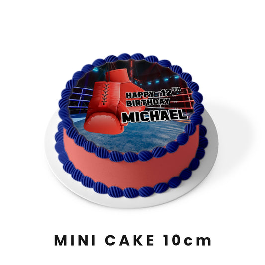 Round Edible Sheet Cake Images with Boxing Theme