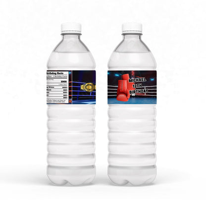 Boxing Themed Water Bottle Label