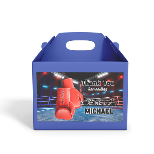Boxing Themed Treat Box Label