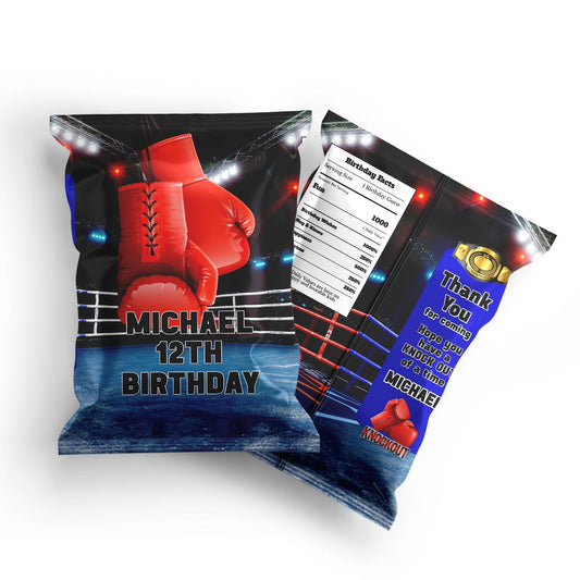 Boxing Themed Chips Bag Label