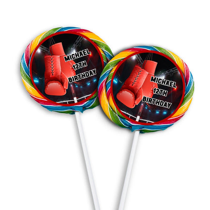 Boxing Themed Lollipop Label