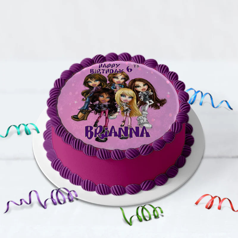 Bratz Birthday Decorations, Fashion Doll Party Supplies, Bratz Cloe Themed, Yasmin, Jade, Sasha Digital Template, Editable Bratz Image SVG PNG