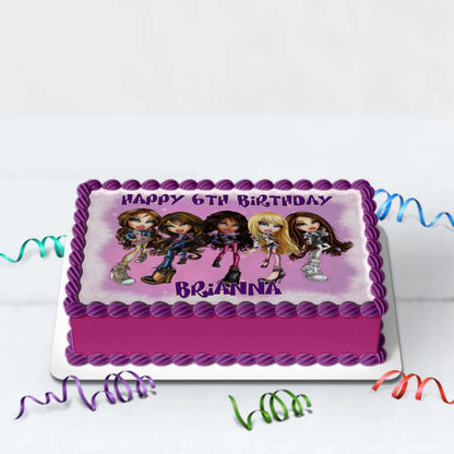 Bratz Birthday Decorations, Fashion Doll Party Supplies, Bratz Cloe Themed, Yasmin, Jade, Sasha Digital Template, Editable Bratz Image SVG PNG