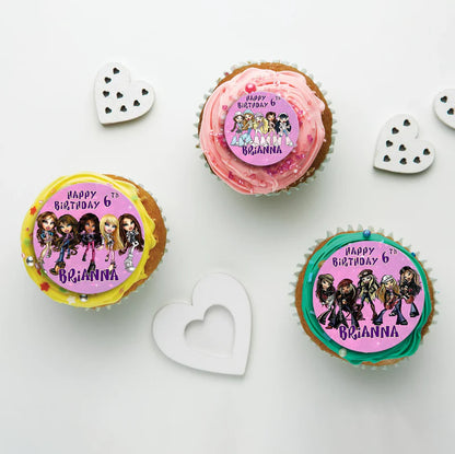 Bratz Birthday Decorations, Fashion Doll Party Supplies, Bratz Cloe Themed, Yasmin, Jade, Sasha Digital Template, Editable Bratz Image SVG PNG