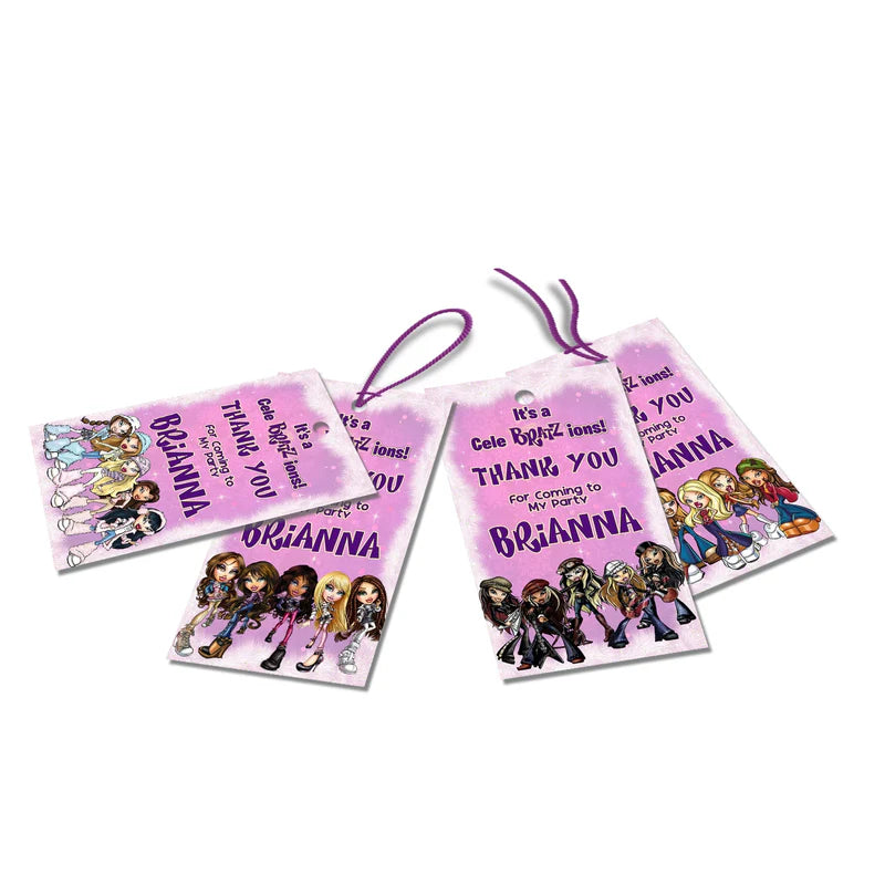 Bratz thank you favor tags printable and editable