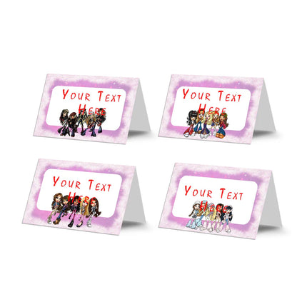 Bratz food cards for buffet table or snack labels