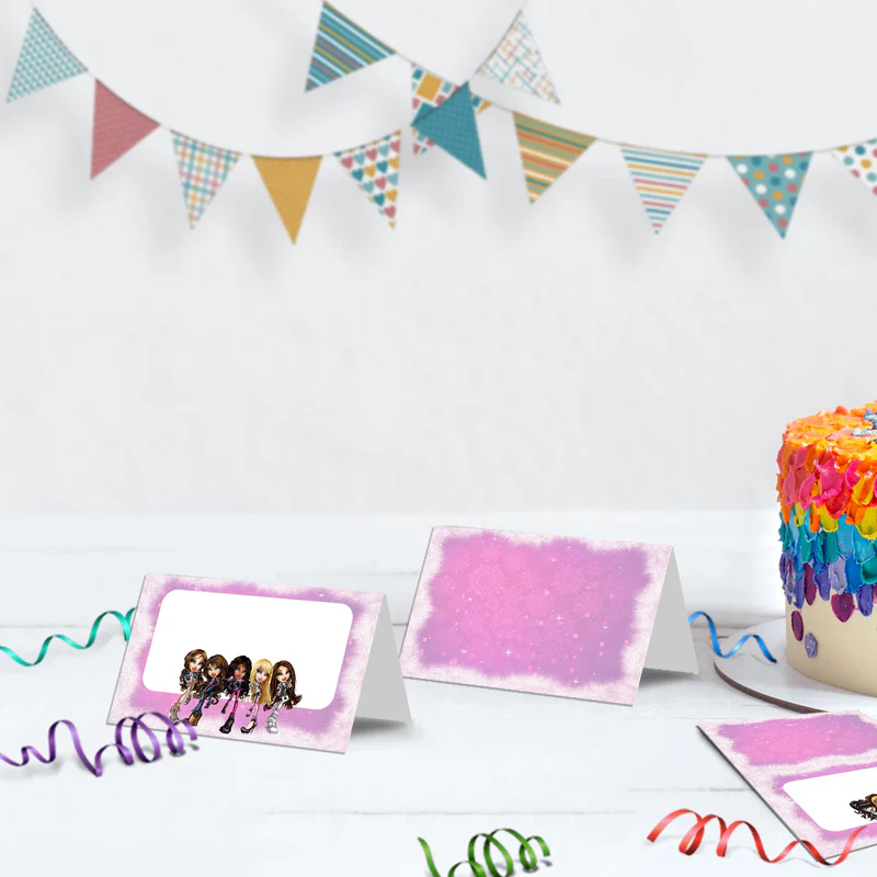 Bratz Birthday Decorations, Fashion Doll Party Supplies, Bratz Cloe Themed, Yasmin, Jade, Sasha Digital Template, Editable Bratz Image SVG PNG