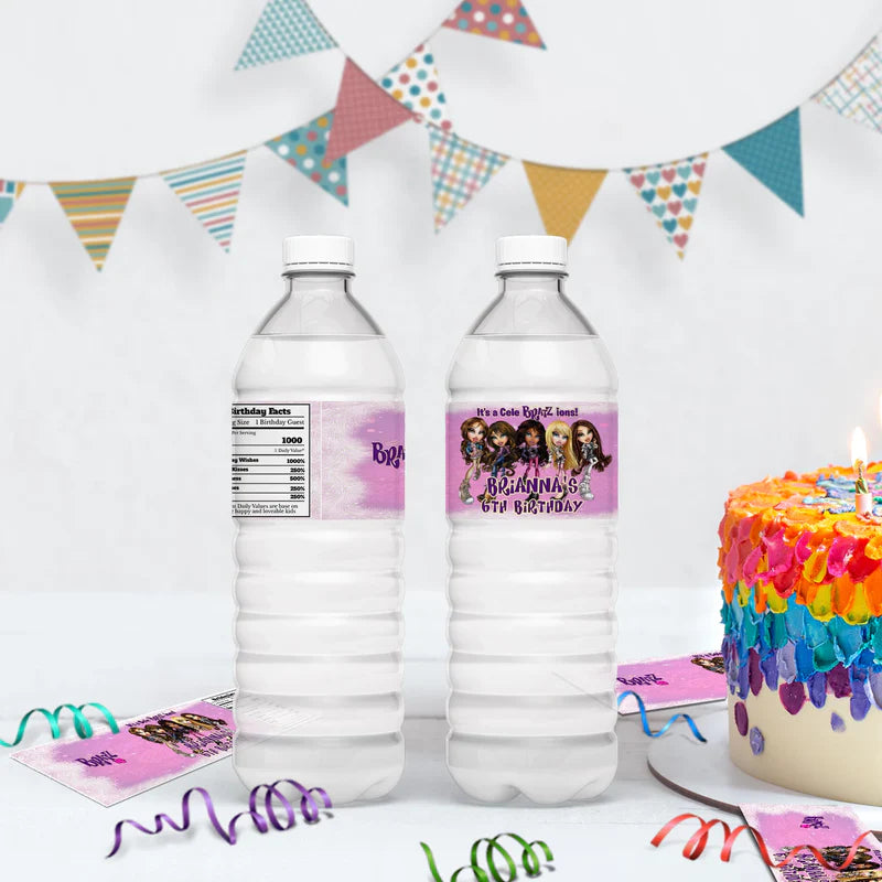 Bratz Birthday Decorations, Fashion Doll Party Supplies, Bratz Cloe Themed, Yasmin, Jade, Sasha Digital Template, Editable Bratz Image SVG PNG