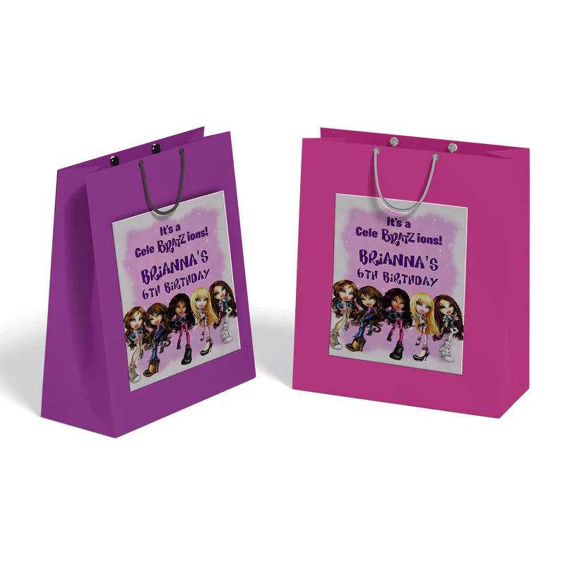 Bratz goodie bag label with editable message