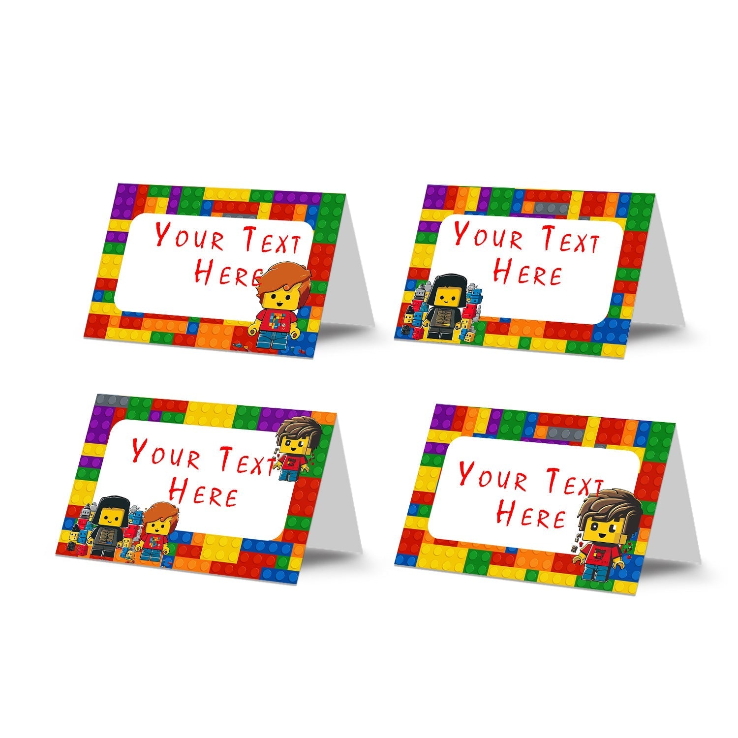 Food tents or food cards with a Lego theme