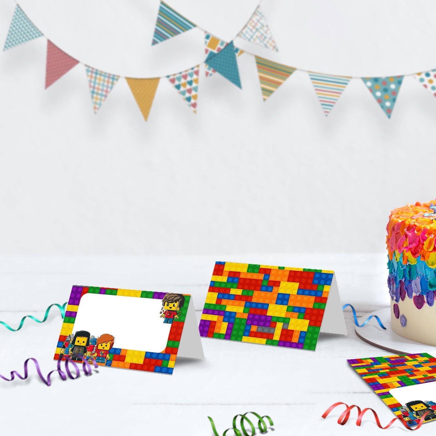 Food Tents/Food Cards with Lego Design Enhance Your Party Decor