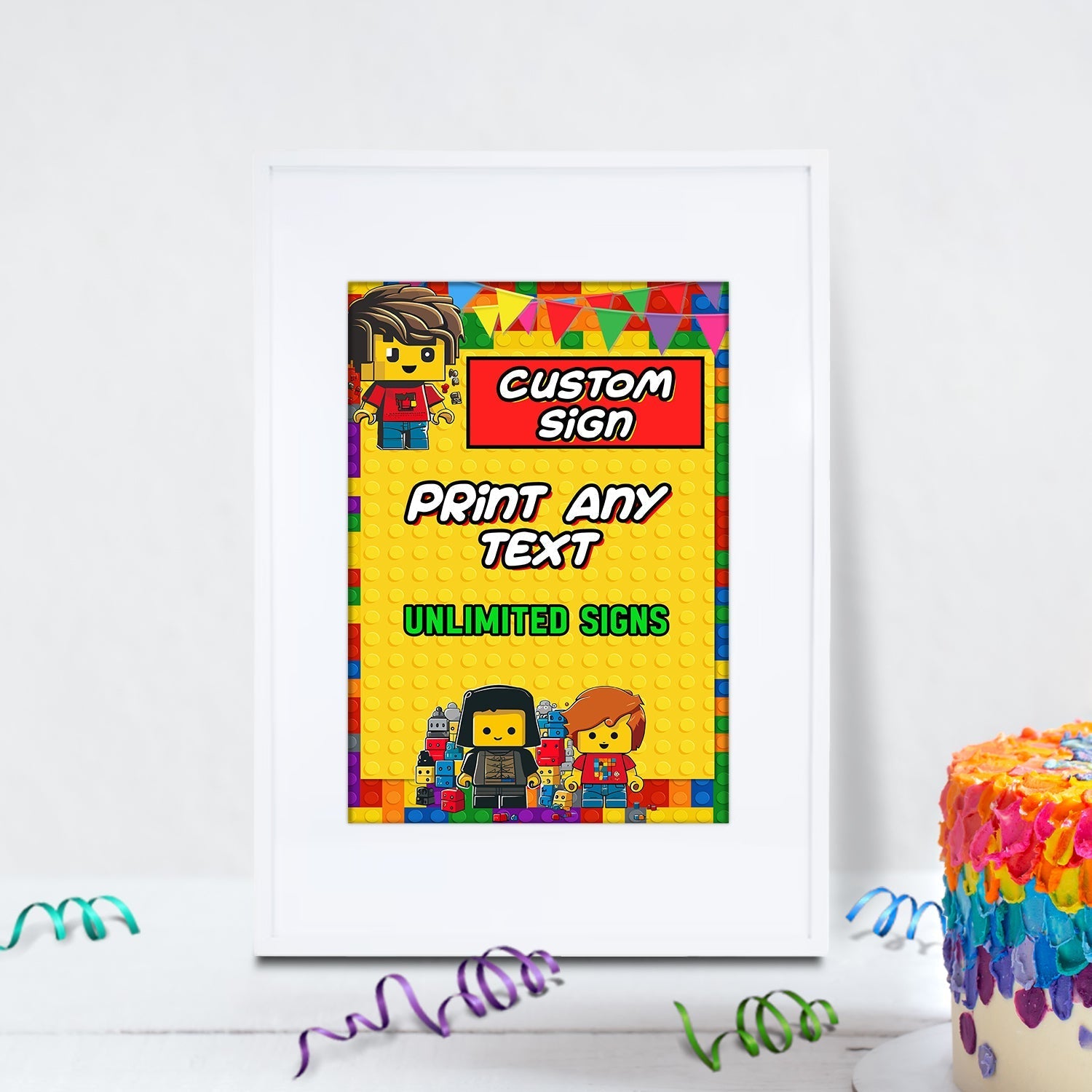 Custom Sign with Lego Theme Personalize Your Event – Terryberri