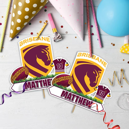 Broncos Birthday Decorations, NRL Broncos Party Supplies, Brisbane Themed, Broncos Digital Template, Editable Brisbane Broncos Image SVG PNG