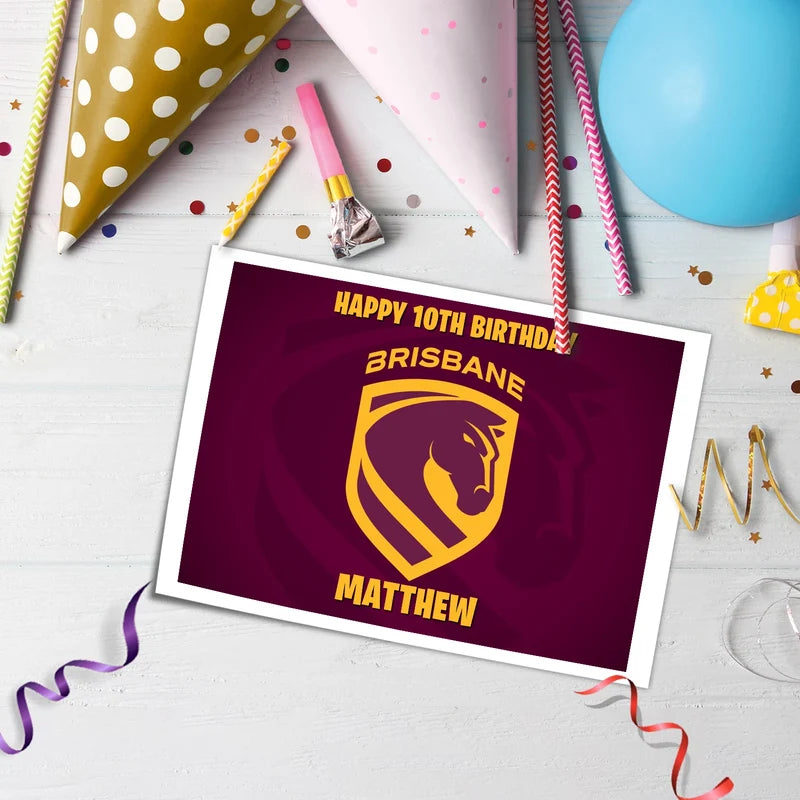 Brisbane Broncos Personalized Icing Sheet Cake Topper Images