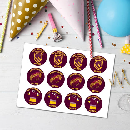 Brisbane Broncos Personalized Cupcakes Toppers
