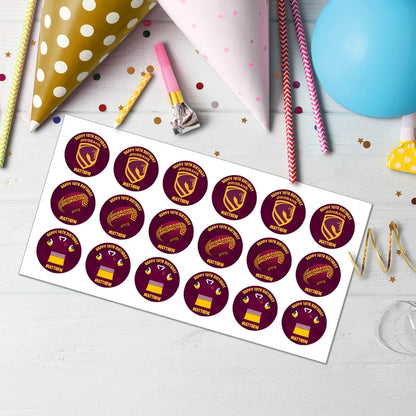 Brisbane Broncos Personalized Cupcakes Toppers