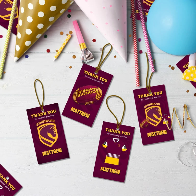 Broncos Birthday Decorations, NRL Broncos Party Supplies, Brisbane Themed, Broncos Digital Template, Editable Brisbane Broncos Image SVG PNG