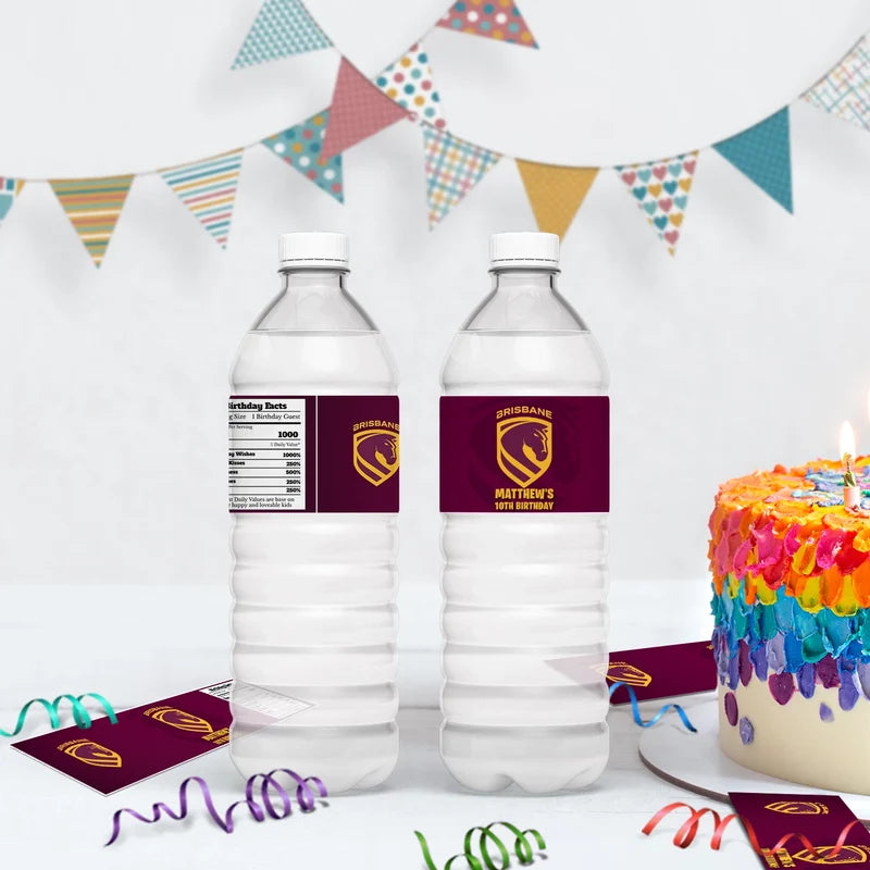 Broncos Birthday Decorations, NRL Broncos Party Supplies, Brisbane Themed, Broncos Digital Template, Editable Brisbane Broncos Image SVG PNG