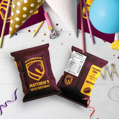 Broncos Birthday Decorations, NRL Broncos Party Supplies, Brisbane Themed, Broncos Digital Template, Editable Brisbane Broncos Image SVG PNG