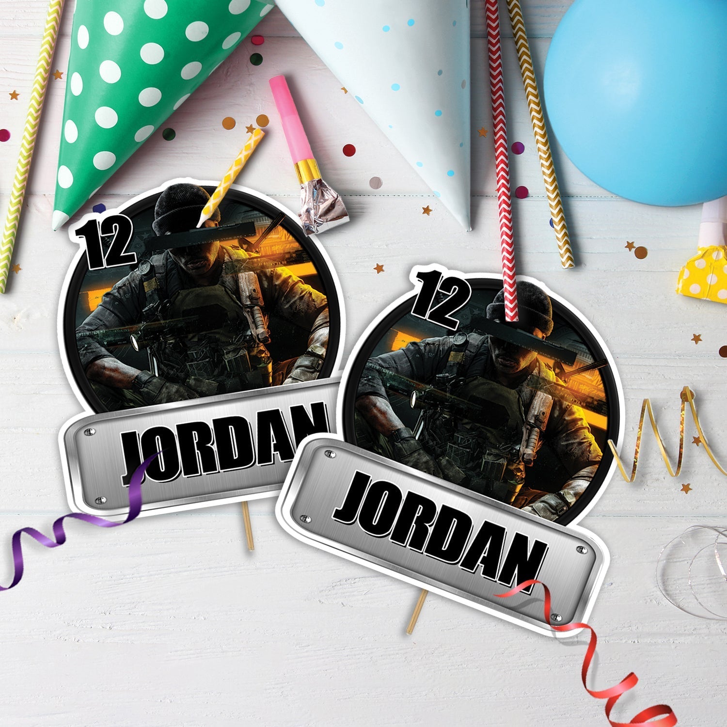 Call of Duty Black Ops 6 Birthday Decorations, Military Games Party Supplies, Call of Duty Themed, Shooter Games Digital Template, Editable Call of Duty Image SVG PNG