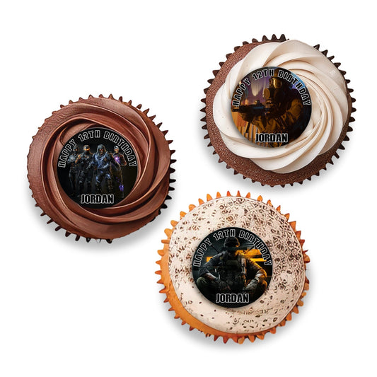 Call of Duty personalized cupcake toppers