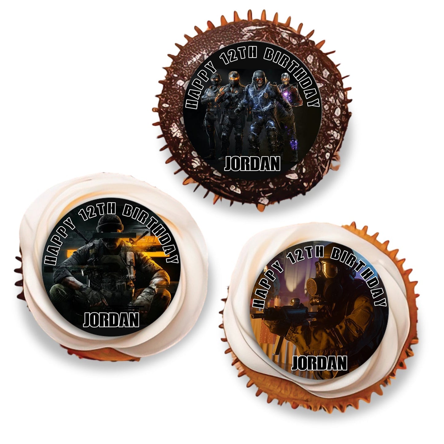 Call of Duty personalized cupcake toppers