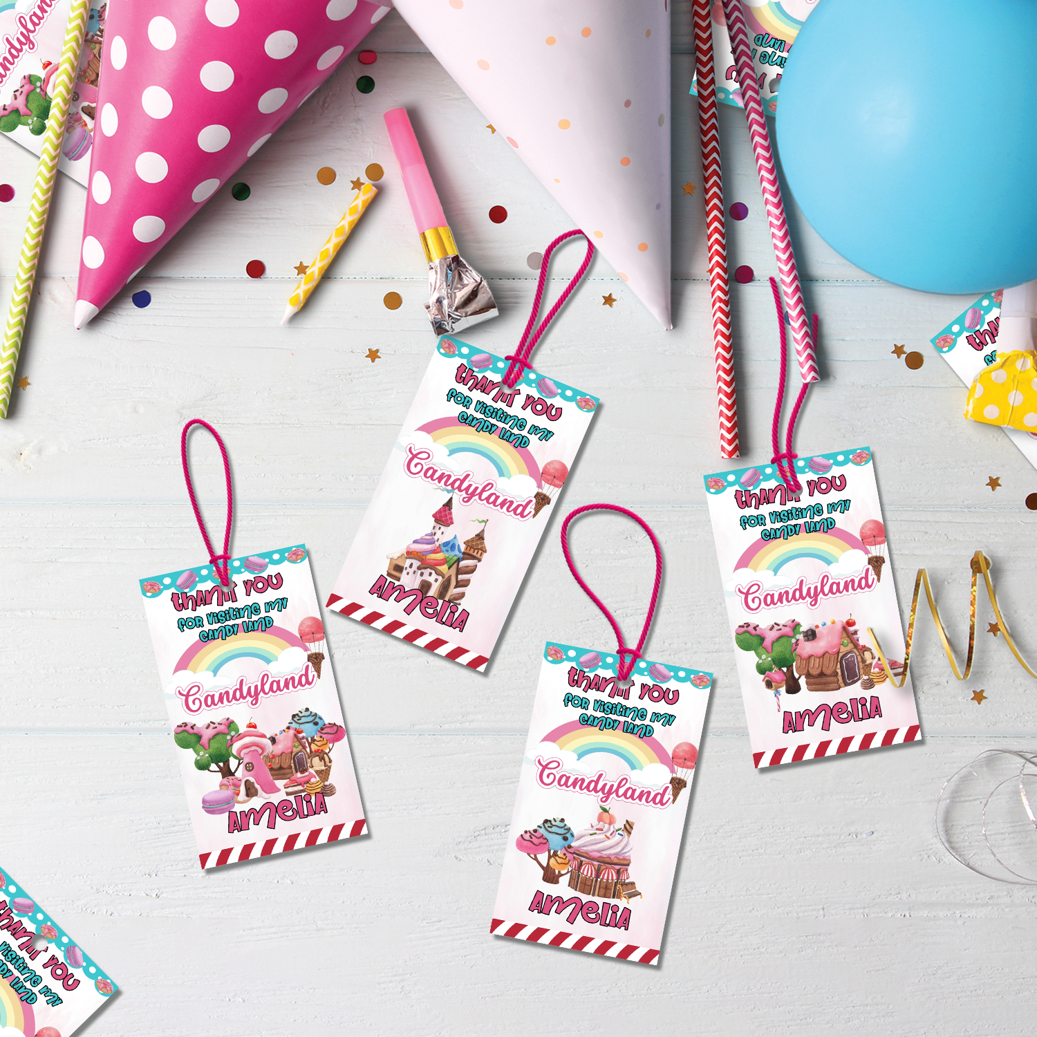 Candy Land Birthday Decorations, Sweet Party Party Supplies, Candyland Themed, Candy Party Digital Template, Editable Candy Land Image SVG PNG