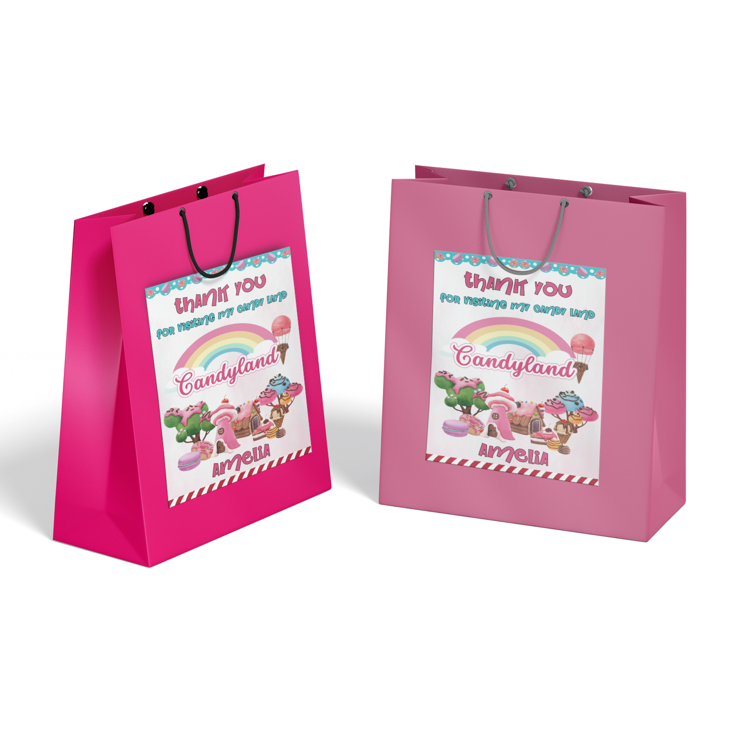 Gift bag label with a Candy Land theme