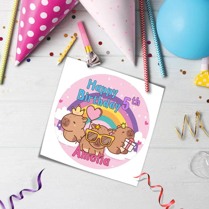 Capybara Personalized Icing Sheet Cake Images - Edible Print
