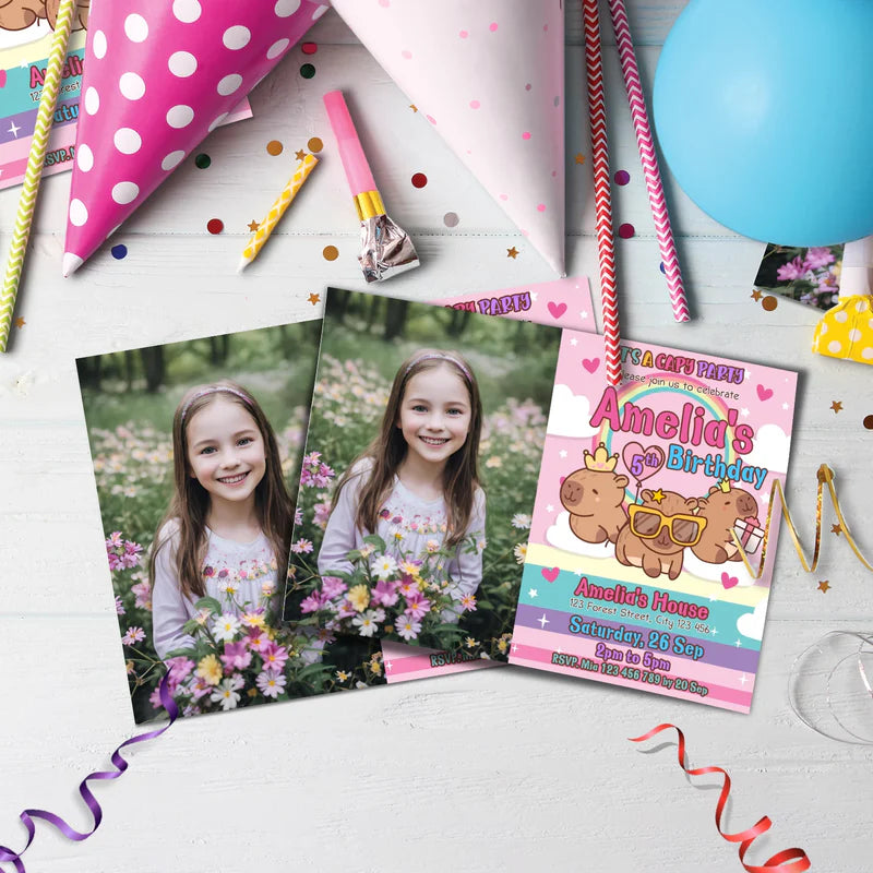 Capybara Birthday Decorations, capybara pets Party Supplies, tropical vibes Themed, Capybara Digital Template, Editable Capybara Image SVG PNG