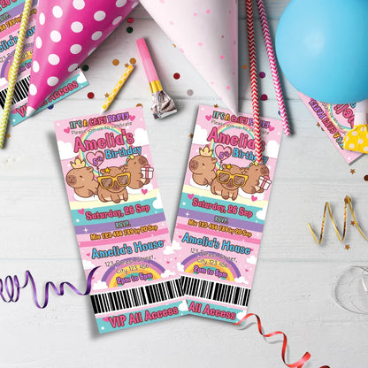 Capybara Birthday Decorations, capybara pets Party Supplies, tropical vibes Themed, Capybara Digital Template, Editable Capybara Image SVG PNG