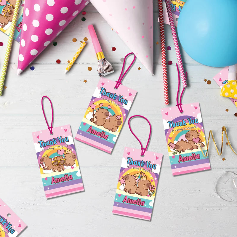 Capybara Birthday Decorations, capybara pets Party Supplies, tropical vibes Themed, Capybara Digital Template, Editable Capybara Image SVG PNG
