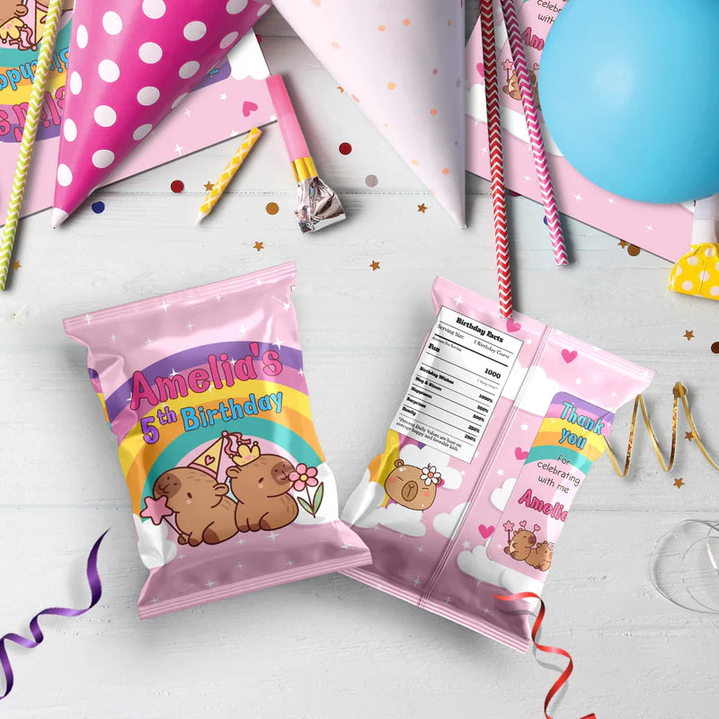 Capybara Birthday Decorations, capybara pets Party Supplies, tropical vibes Themed, Capybara Digital Template, Editable Capybara Image SVG PNG