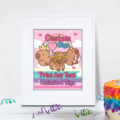 Capybara Birthday Decorations, capybara pets Party Supplies, tropical vibes Themed, Capybara Digital Template, Editable Capybara Image SVG PNG