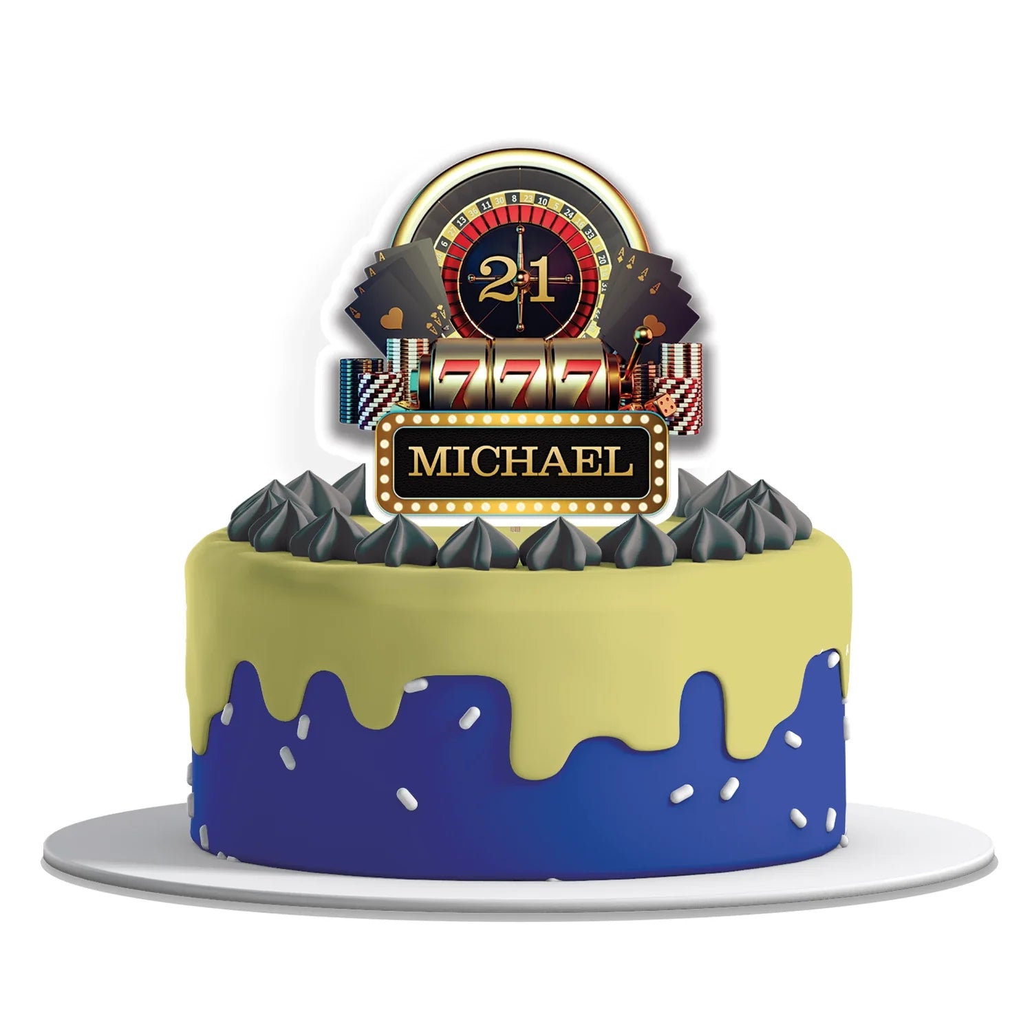 Casino Personalized Cake Toppers