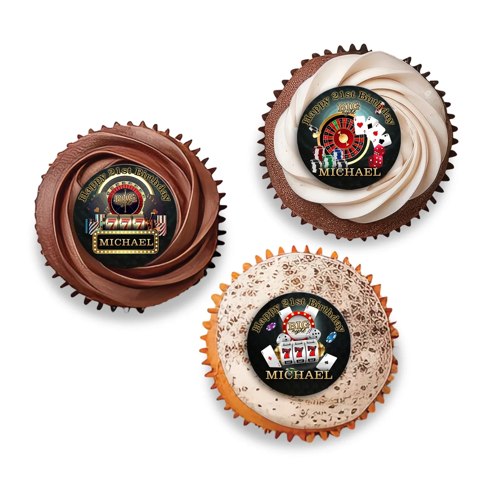 Casino Personalized Cupcakes Toppers