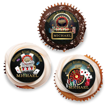 Casino Personalized Cupcakes Toppers