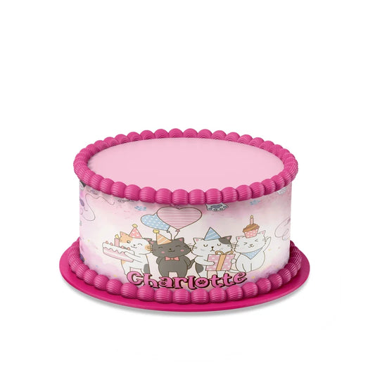 Cats & Kittens custom cake strips with cute paw patterns displayed neatly on a clean white background